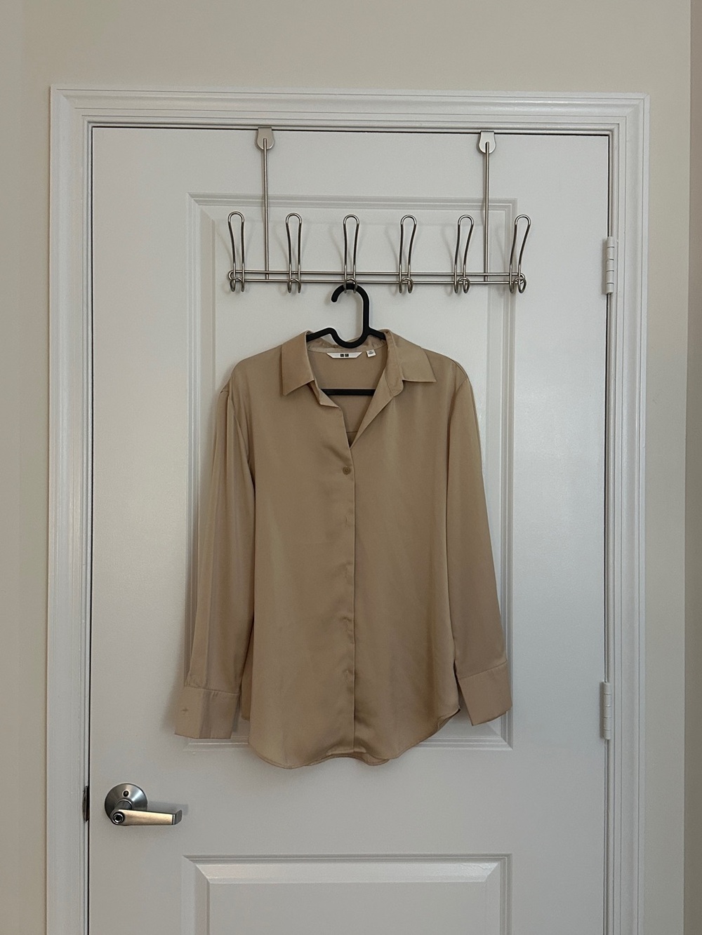 Uniqlo Tan Button-Front Long-Sleeve Shirt